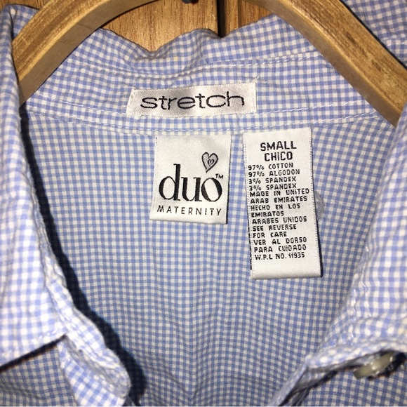 duo maternity shirt button down 97% cotton 3% spandex - Picture 3 of 3